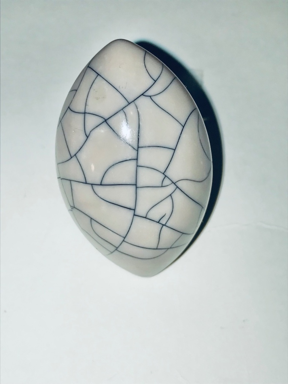 Statement Cocktail Ring Diamond Shaped Grey Blue Cracked Resin Sz 7 Geometric